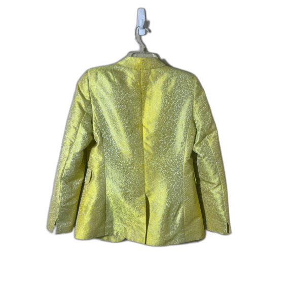 AKRIS PUNTO Yellow Jacquard One Button Blazer 10 Retail $1590 - Picture 5 of 14